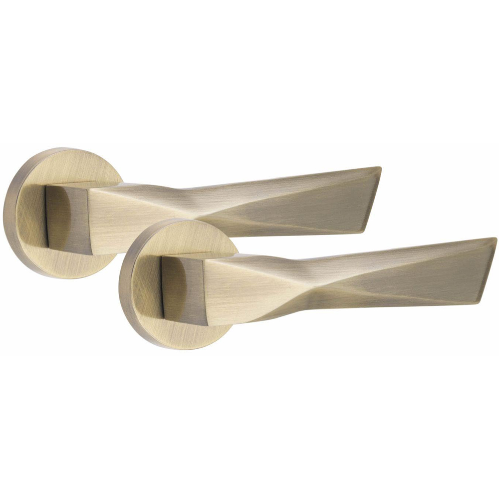 Golden Grace Modern Aura Antique Brass Premium Door Handles 5 Pack Image 2