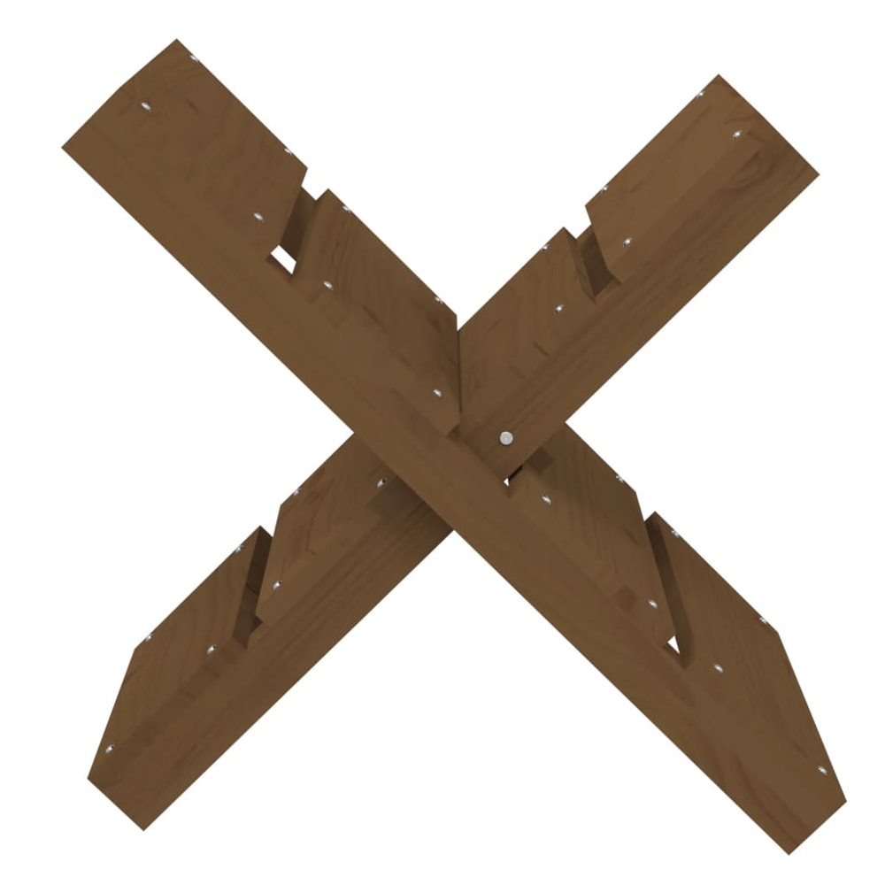vidaXL Honey Brown Pine Wood Firewood Log Holder 48 x 47 x 39.5cm Image 4
