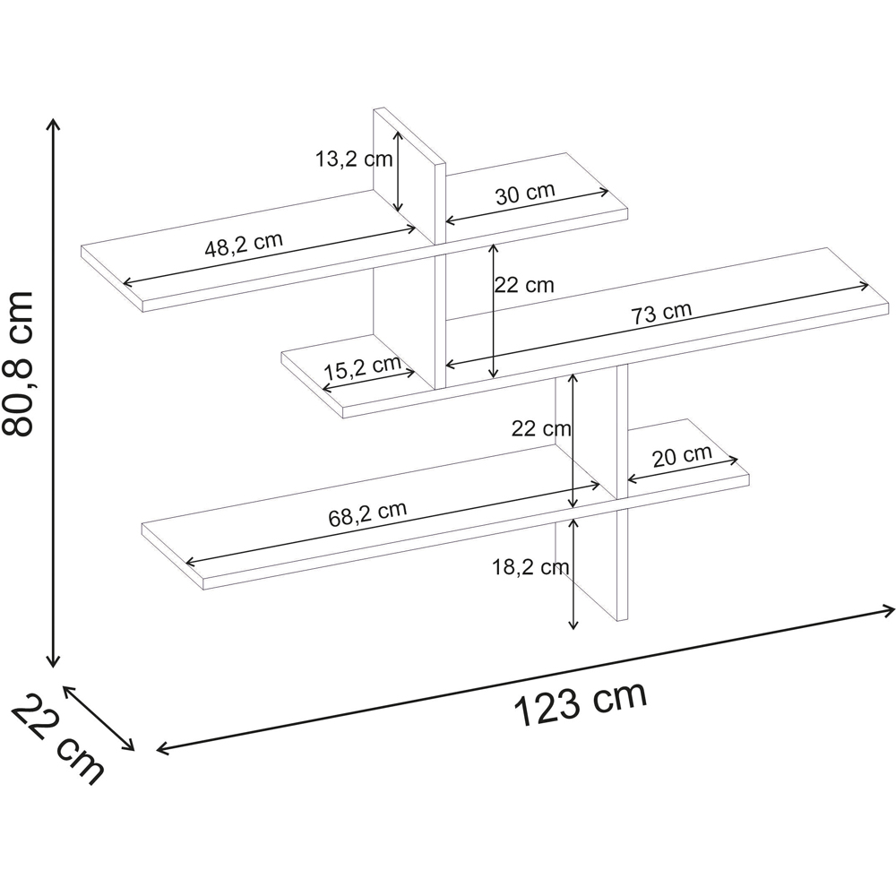 Decortie Leo Dark Oak Effect Modern Floating Shelf Image 6