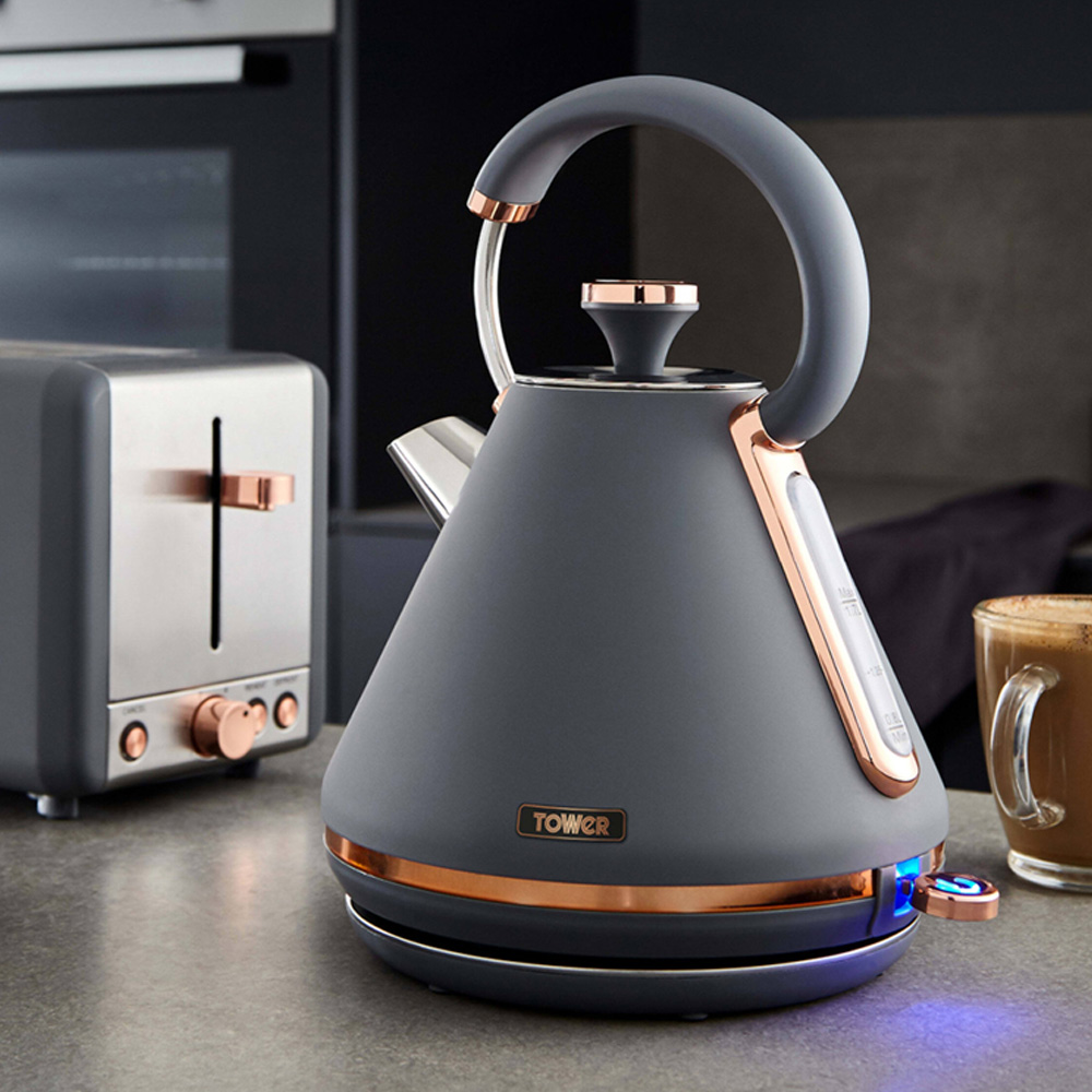 Tower T10044RGG Cavaletto Grey 1.7L Pyramid Kettle 3KW Image 2