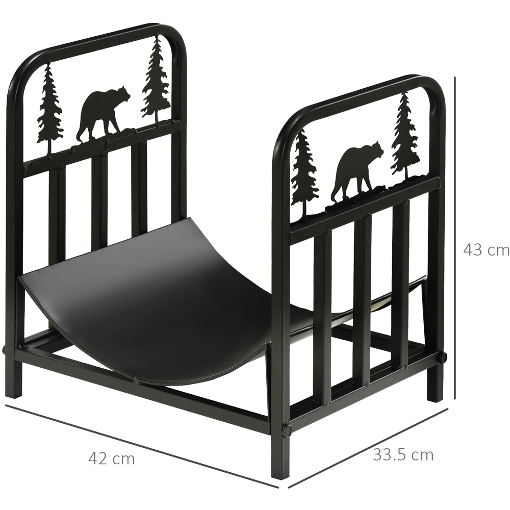 Outsunny Bear and Tree Metal Firewood Log Holder Bear And Tree Pattern Image 6