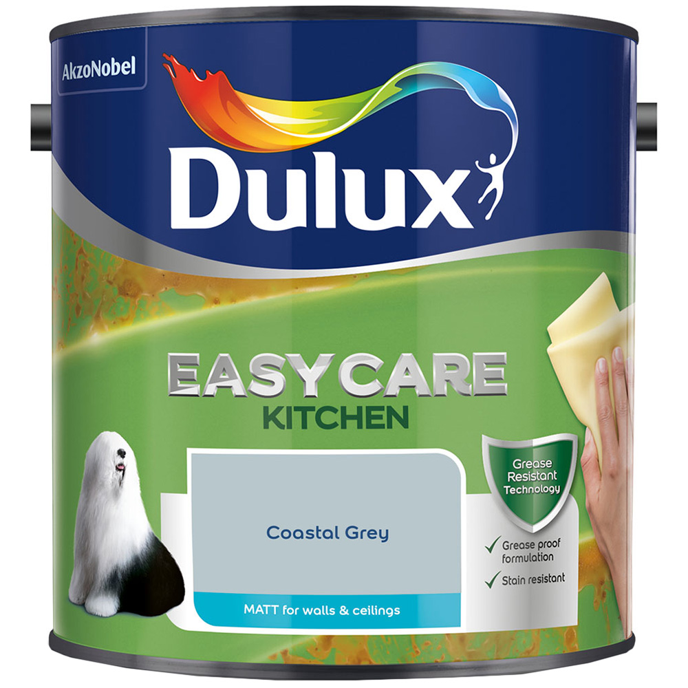 Dulux Easycare Kitchen Coastal Grey Matt Paint 2.5L Image 2
