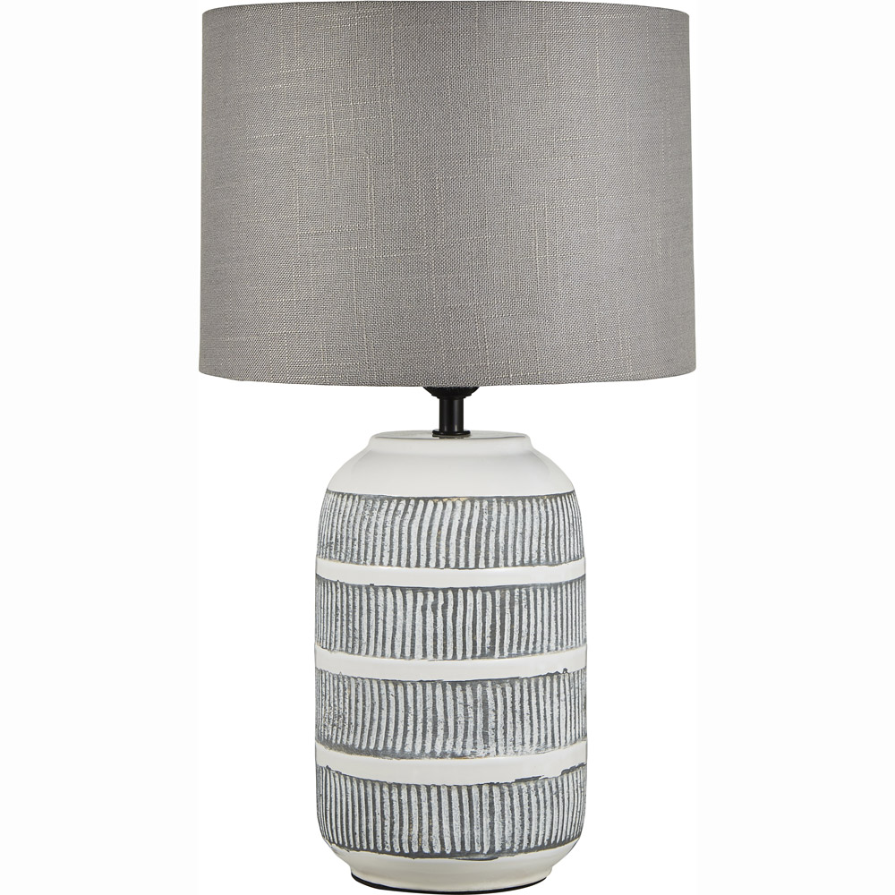 The Lighting and Interiors Millie Etched Ceramic Table Lamp Image 1