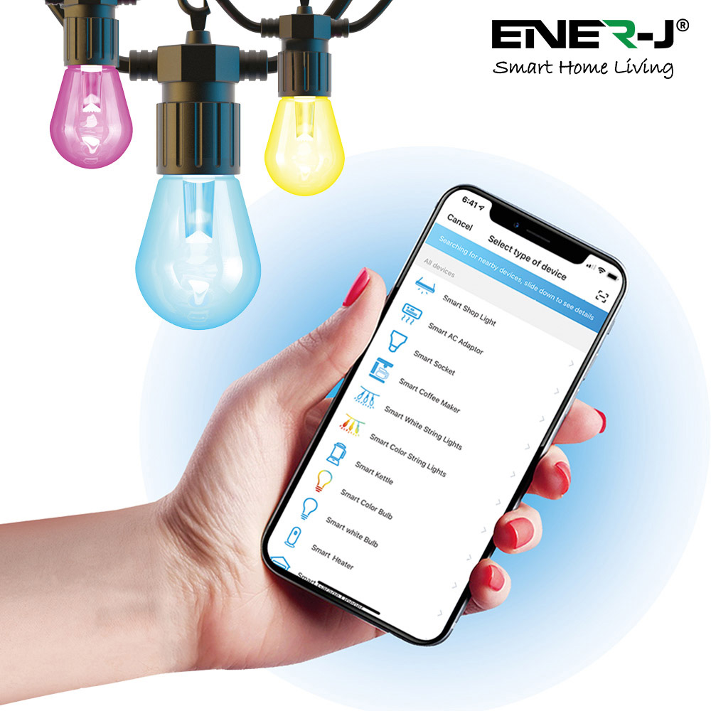 ENER-J Smart Wi-Fi Outdoor LED String Light Kit Image 4