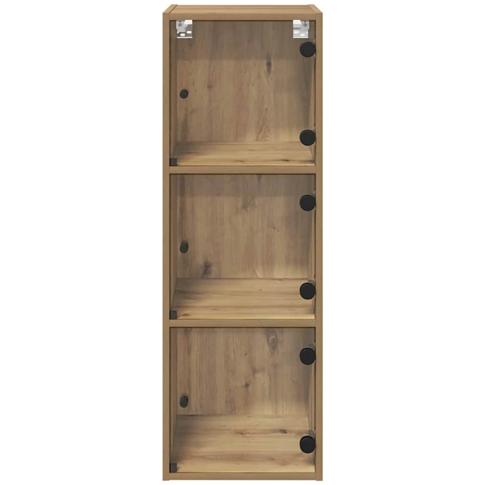 vidaXL 3 Glass Door Artisan Oak Wall Cabinet Image 4