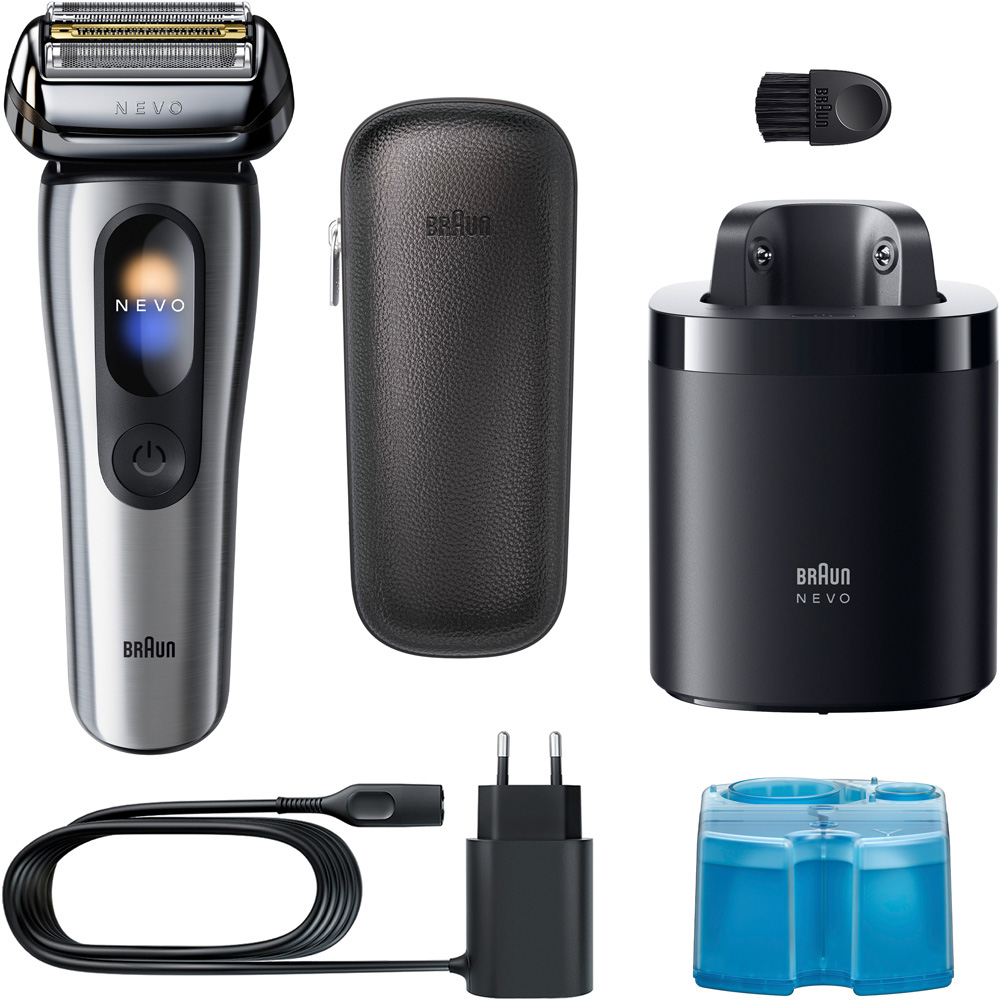 Braun Nevo AeroTouch Silver Electric Shaver with Travel Case and Cleaning Brush Image 3