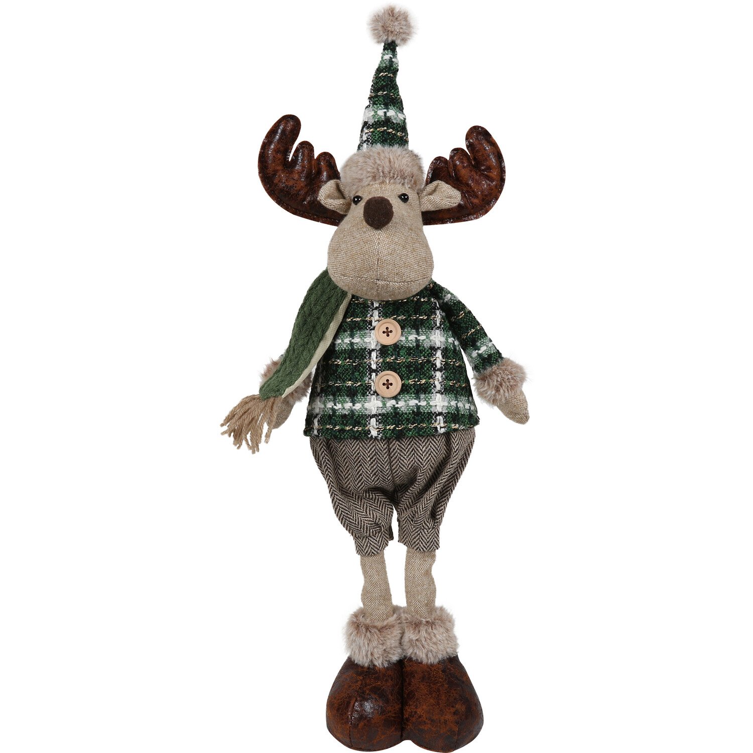 Standing Green Tartan Reindeer Image 1