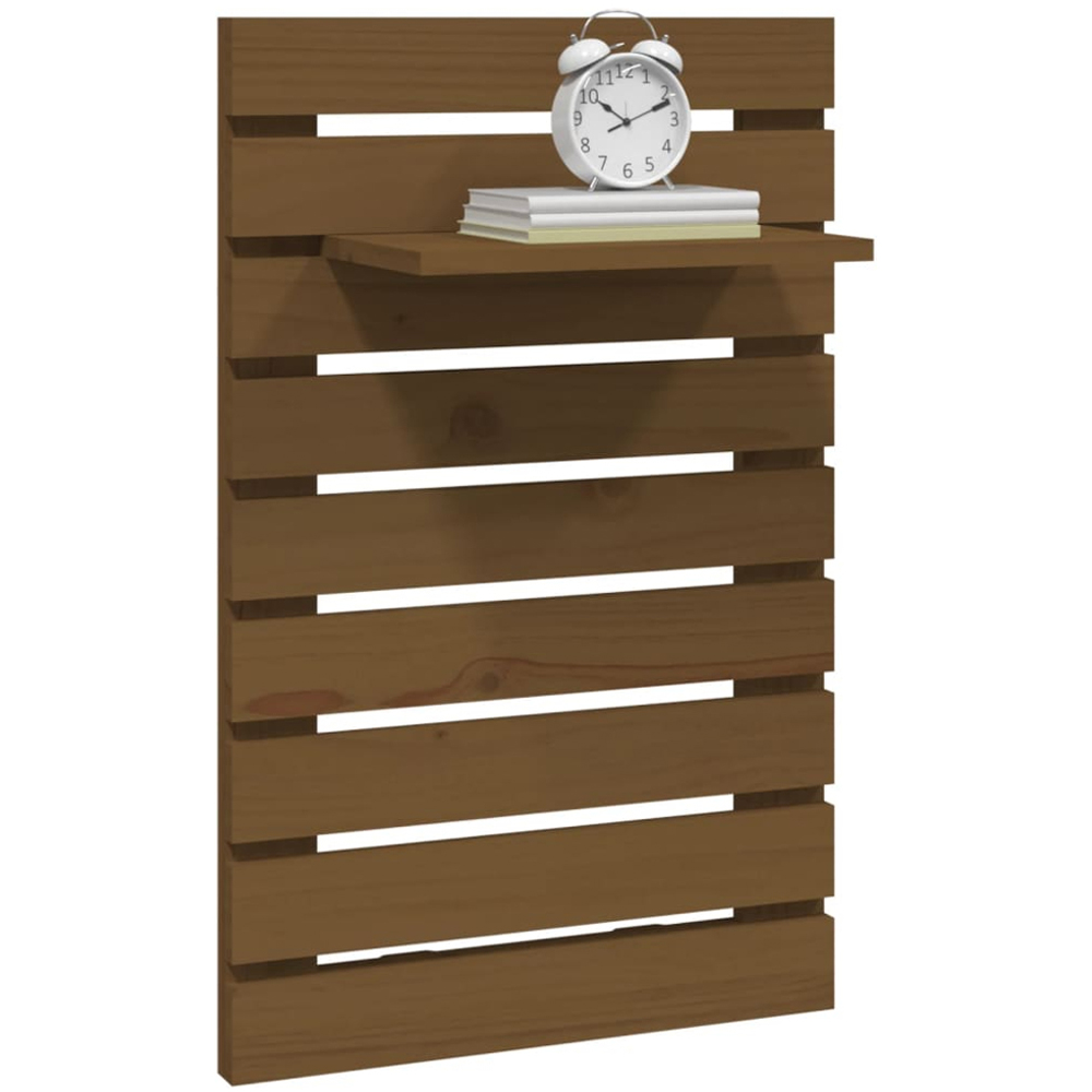 vidaXL Honey Brown Adjustable Wall Mounted Bedside Shelf Set of 2 Image 5