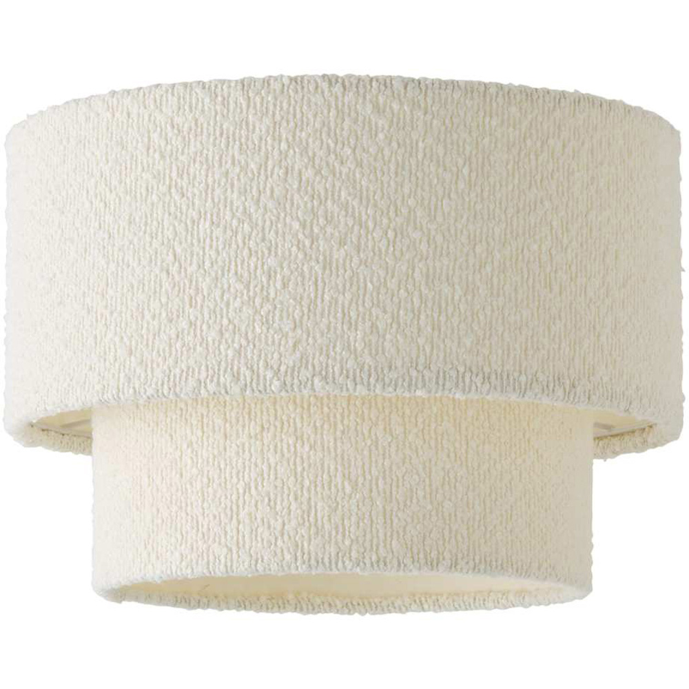 ValueLights Jodie 2-Tier Cream Boucle Ceiling Pendant Shade 30cm Image 1