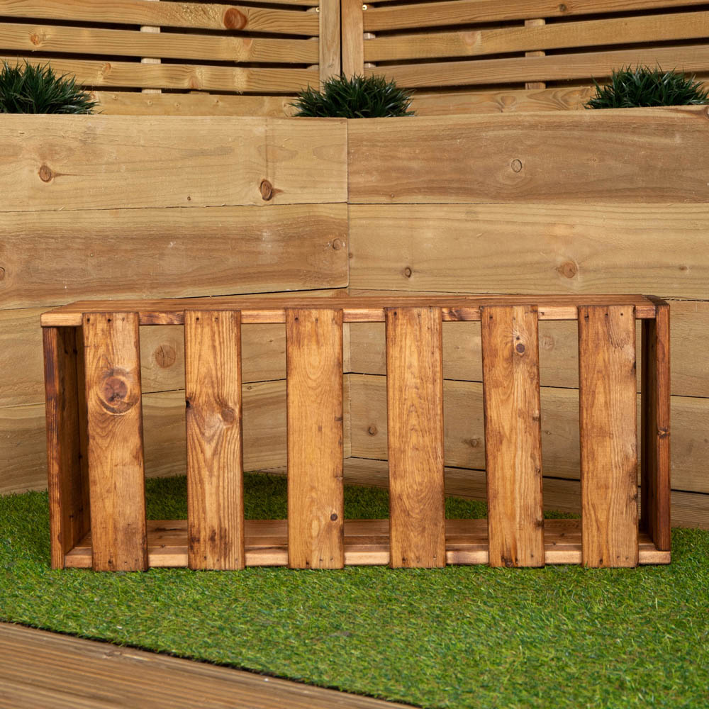 Samuel Alexander Rustic Wooden Garden Trough Bed Planter 78 x 32cm Image 5