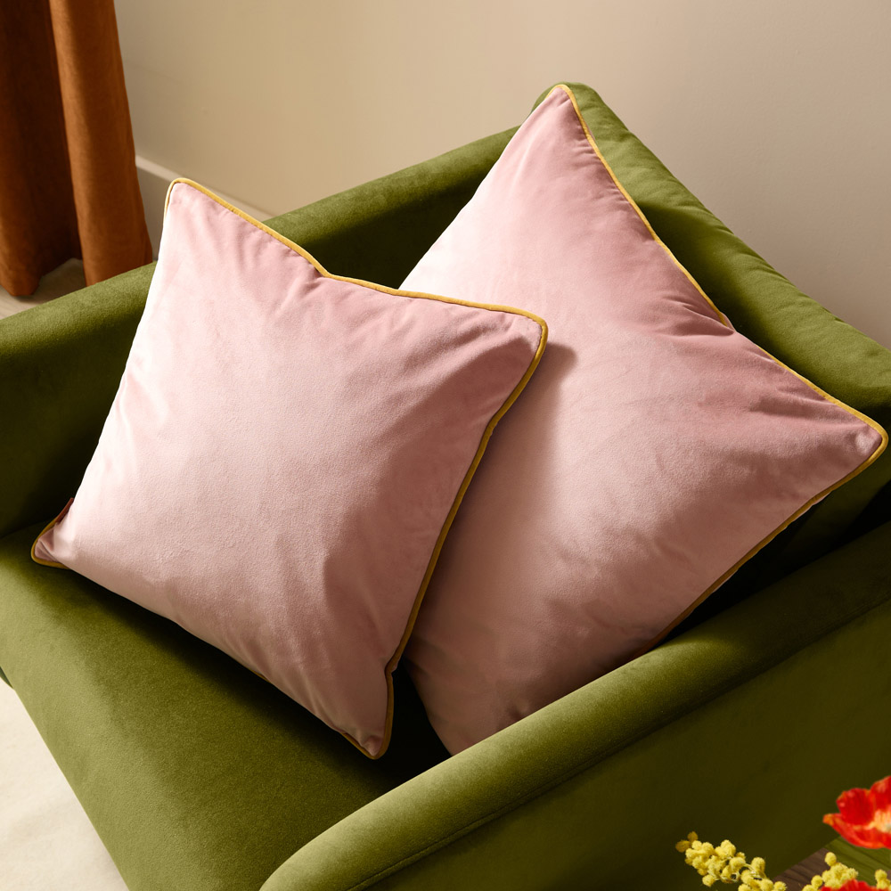 Furn Meridian Blush and Gold Velvet Cushion 45 x 45cm Image 5
