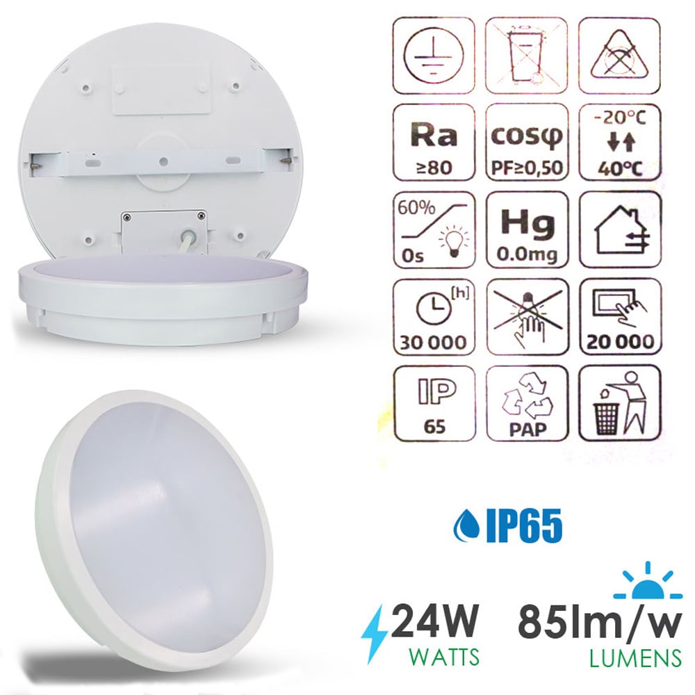 ENER-J 24W 4000K LED Bulkhead Ceiling Light Image 3