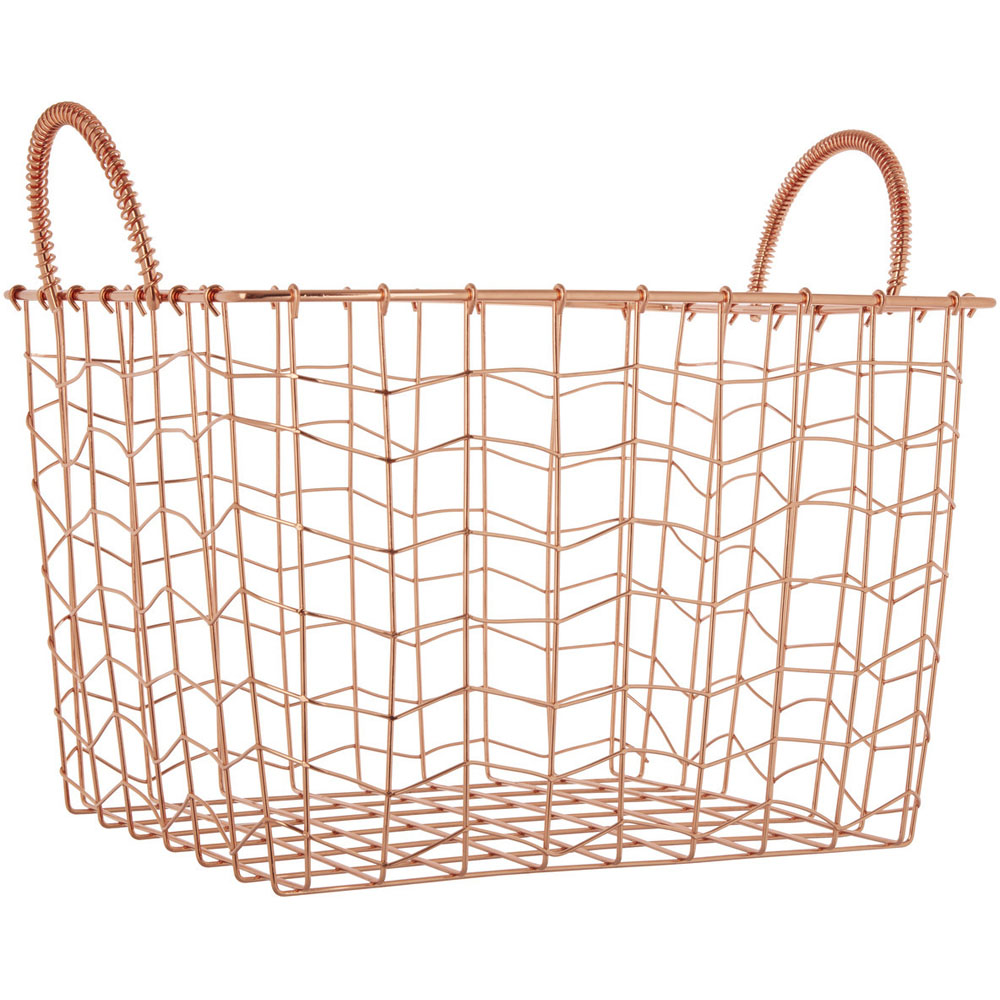 Premier Housewares Vertex Wavy Grid Rectangular Wire Basket Image 2
