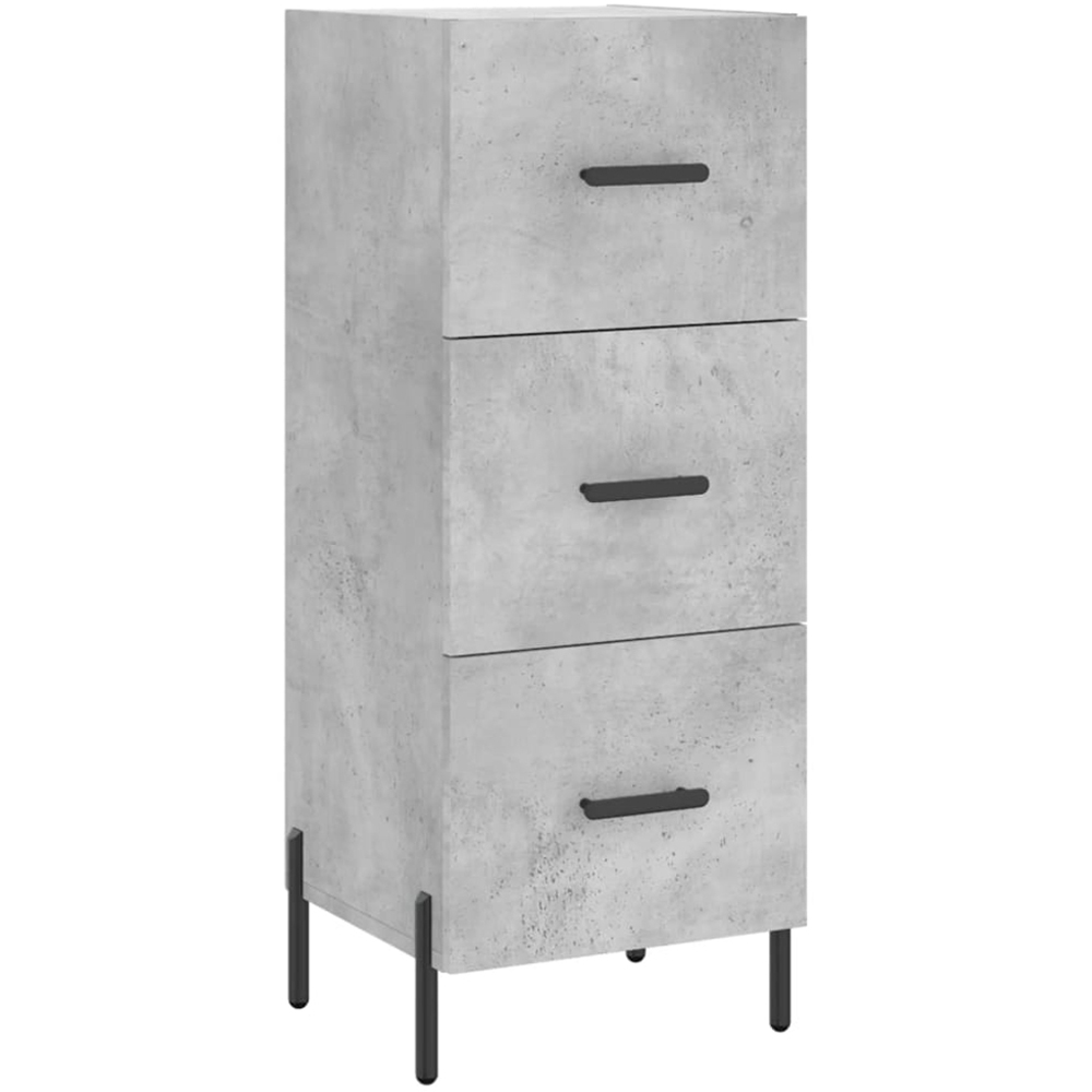 vidaXL Single Door 3 Drawer Concrete Grey Highboard Image 5