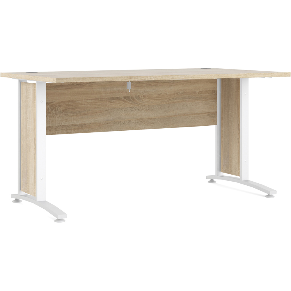 Florence Wooden and Steel 150cm Desk Oak and White Image 2