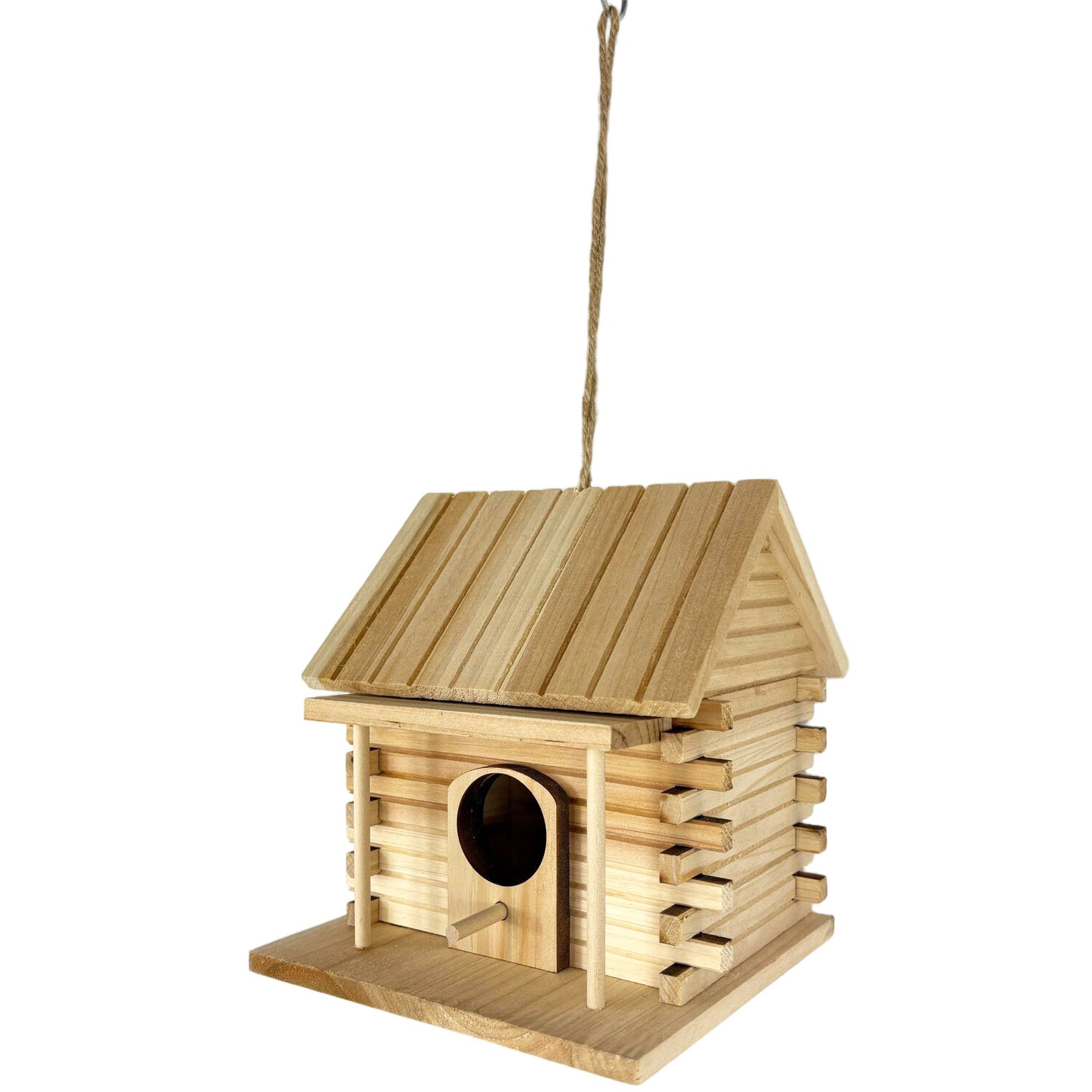 Cabin Bird House Natural Image 2