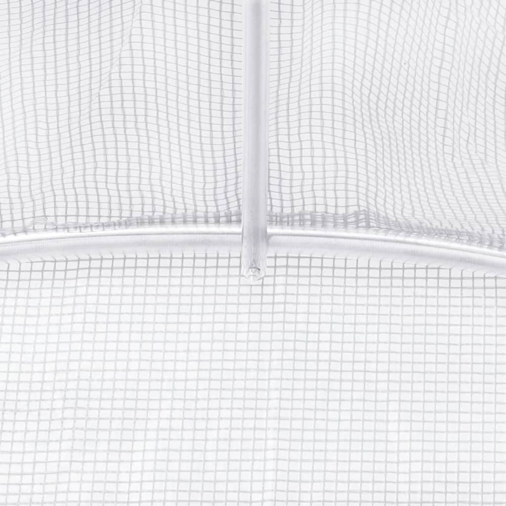 vidaXL White Polyethylene Galvanised Steel Frame 65.6 x 13.1ft Greenhouse Image 5