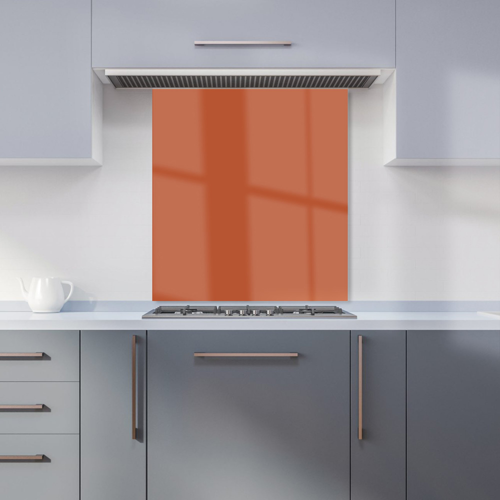 Warren Reed Designer Rusty Orange Glass Kitchen Splashback 65 x 60cm Image 1