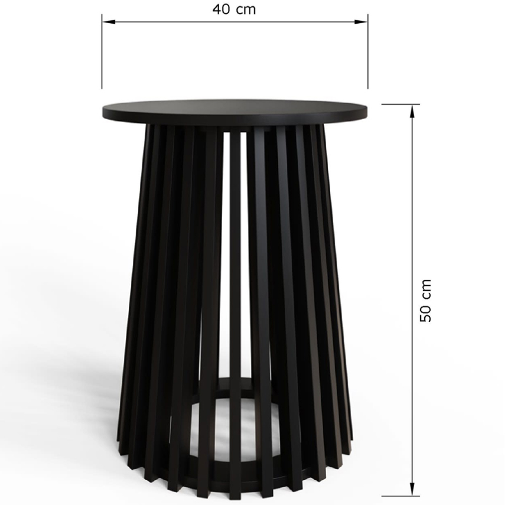 GFW Kaleb Black Round Side Table Image 7