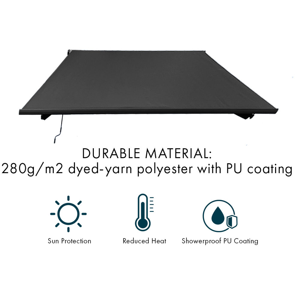 Jack Stonehouse Black Manual Awning 3 x 2.5m Image 3