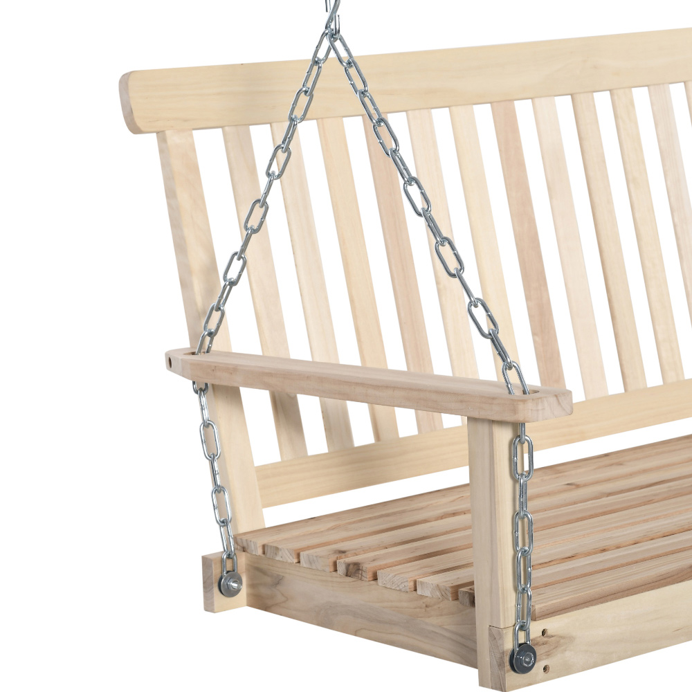 Outsunny Wooden Hanging Swing Bench Image 4