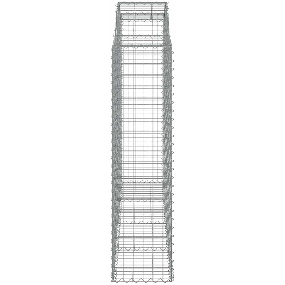 vidaXL Silver Galvanised Iron Arched Gabion Basket 200 x 50 x 160/180cm 15 Pack Image 3