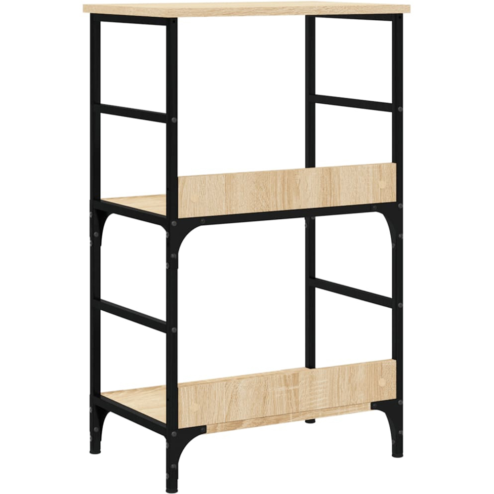 vidaXL 2 Shelf Sonoma Oak Wood and Steel Bookcase Image 6