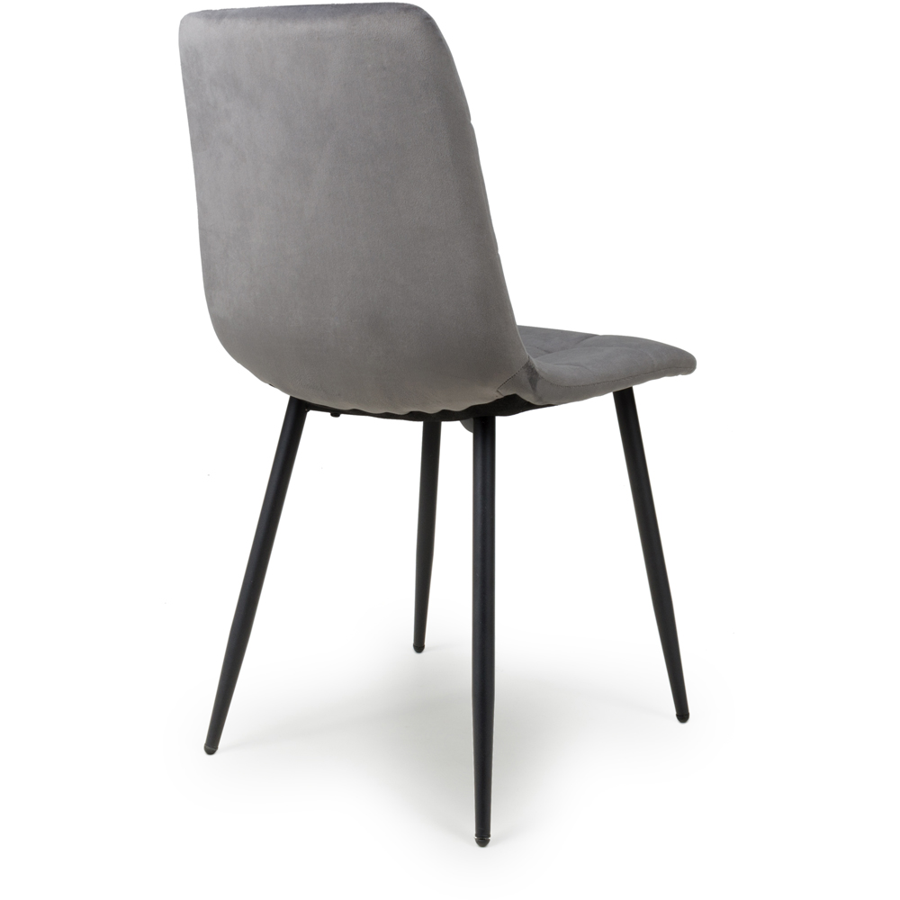 Lisbon Set of 4 Grey Brushed Velvet Dining Chair Image 5