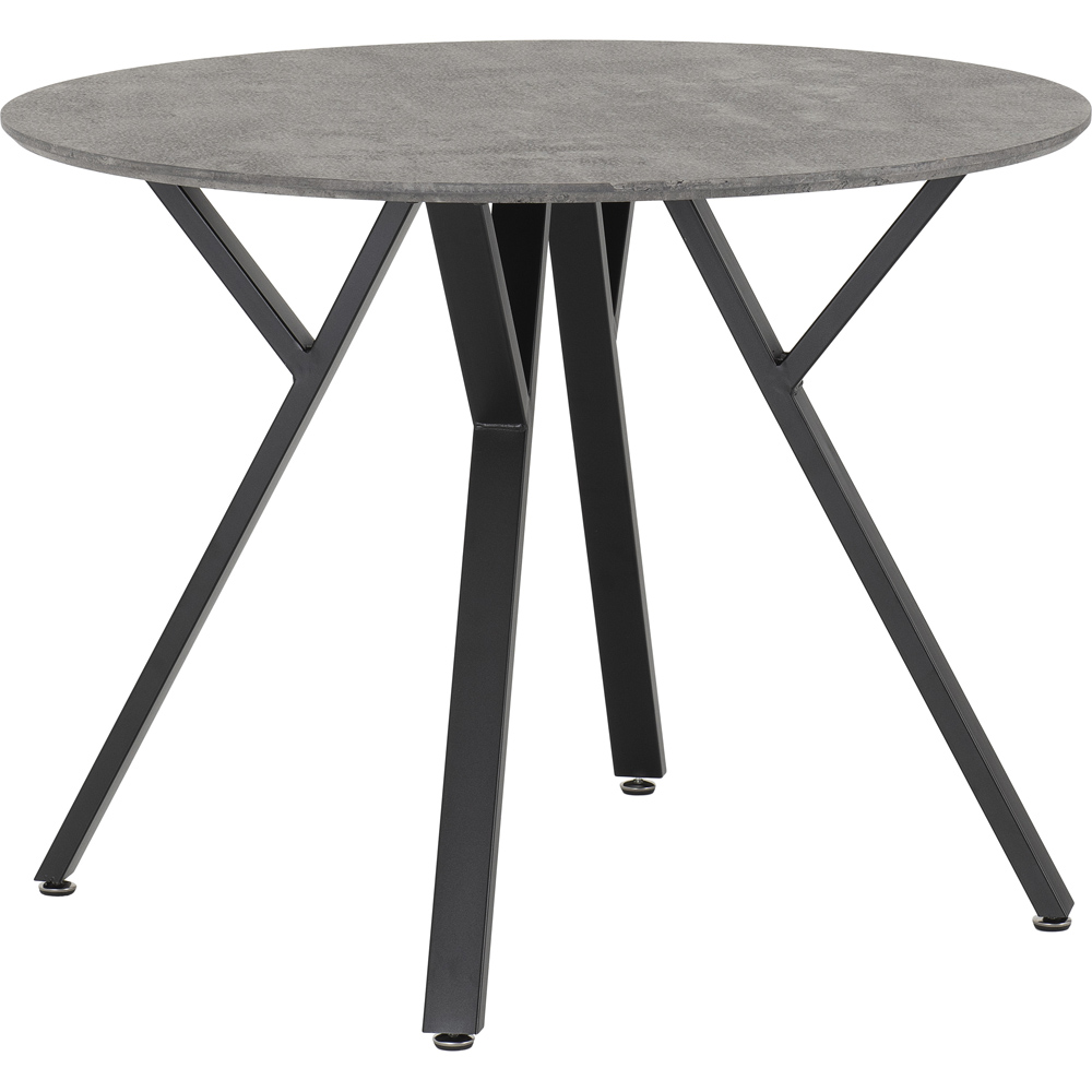 Seconique Athens 4 Seater Round Dining Table Concrete Grey Image 2