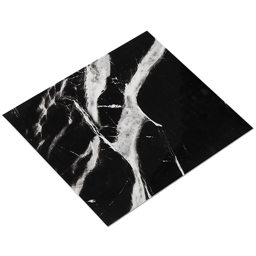 Living and Home Marble Patterned Black and White PVC Self Adhesive Wall Sticker 10 Pack Image 3