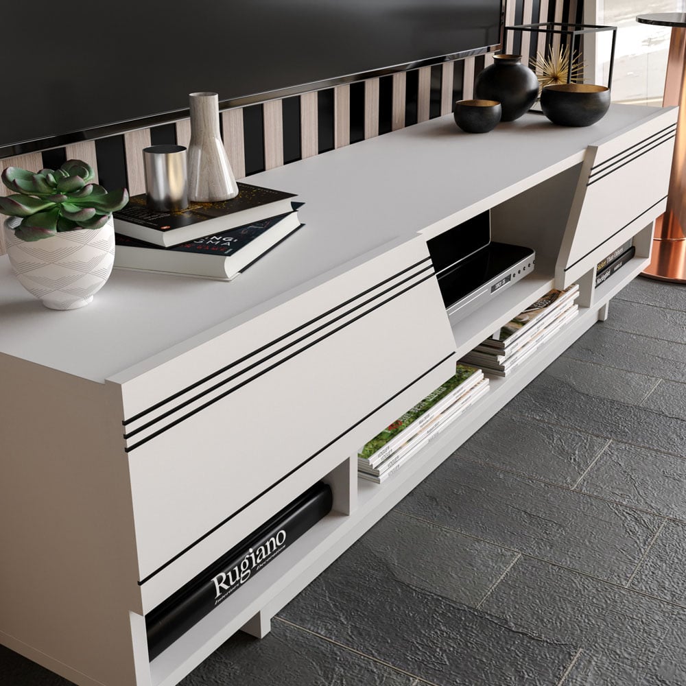 Decorotika Aspatria White TV Unit Image 3