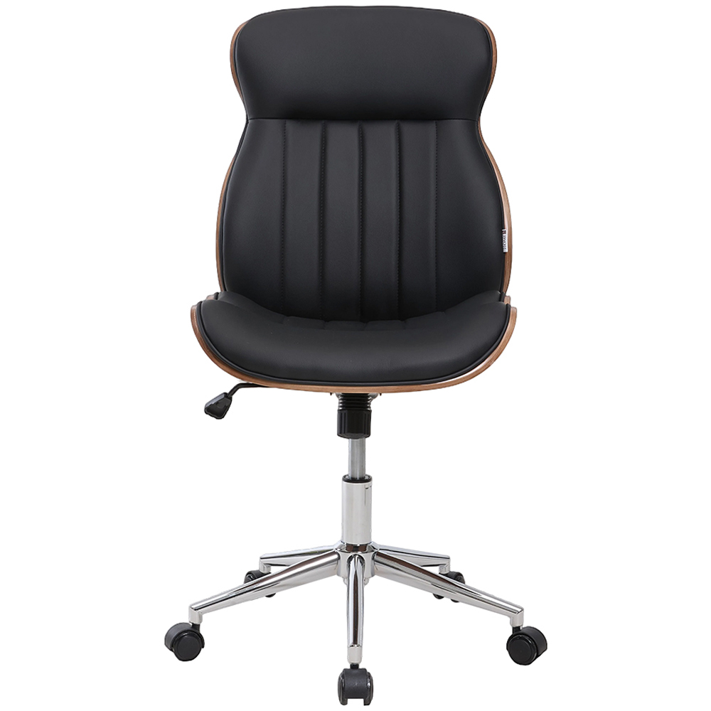 Living and Home Black PU Leather Height Adjustable High-Back Modern Office Chair Image 2