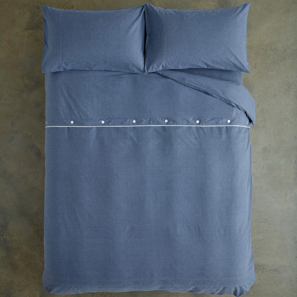 Deyongs Southwick Standard Blue Pillowcase Pair Image 2