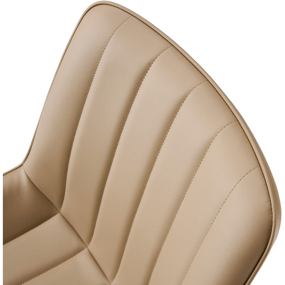 Living and Home Set of 4 Taupe Brown PU Leather Dining Chair Image 6