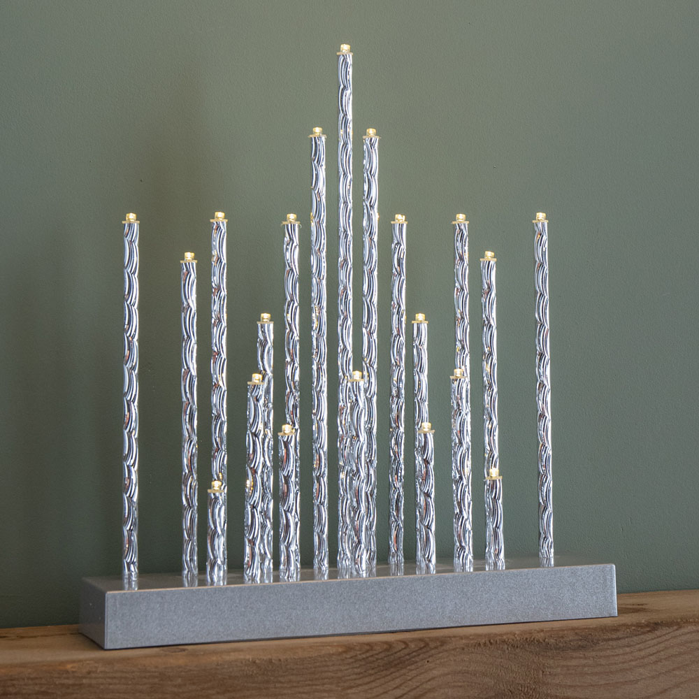 Samuel Alexander 20 Silver LED Candle Bridge 27cm Image 8