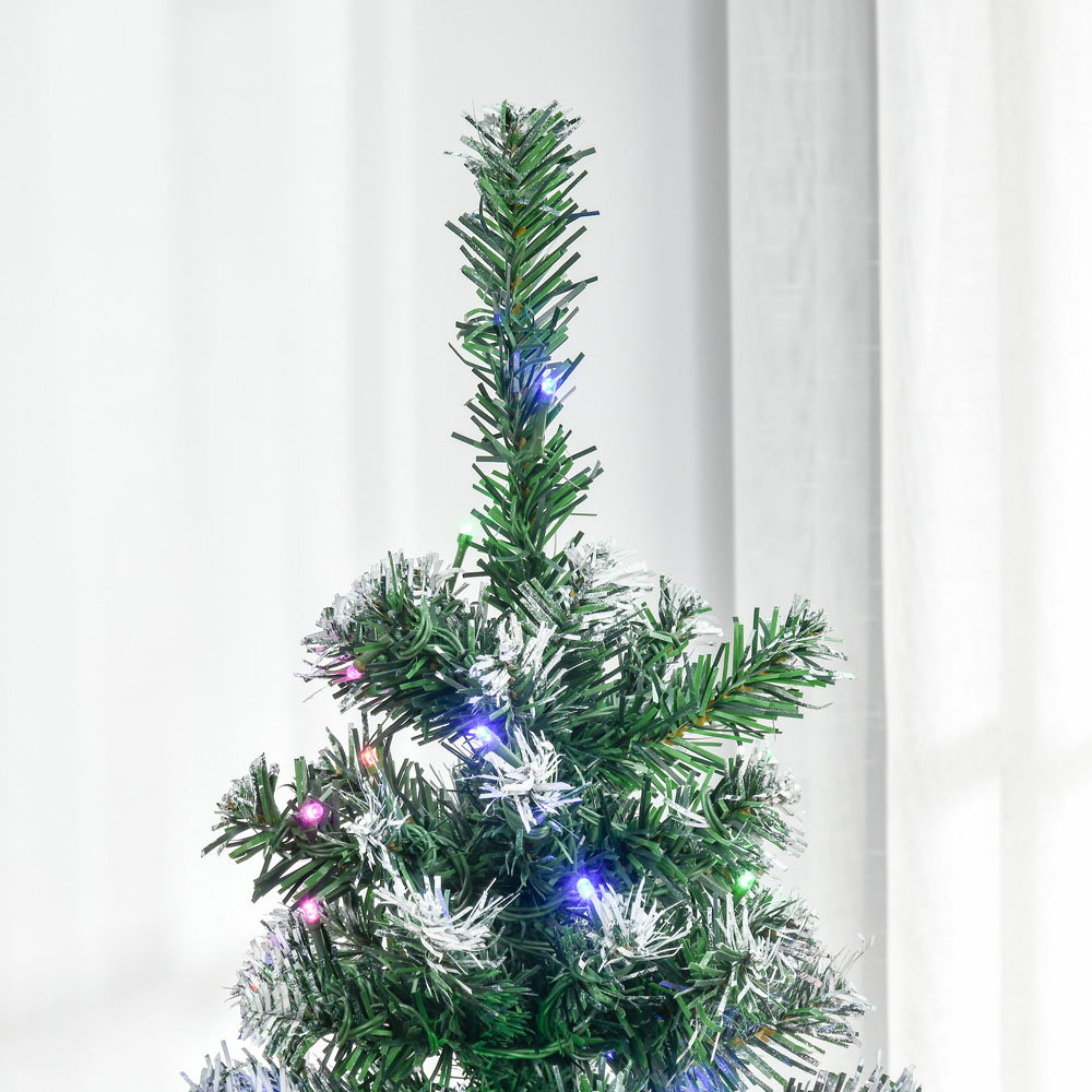 Everglow Colourful LED Pre-Lit Pencil Slim Green Artificial Christmas Tree 5ft Image 7