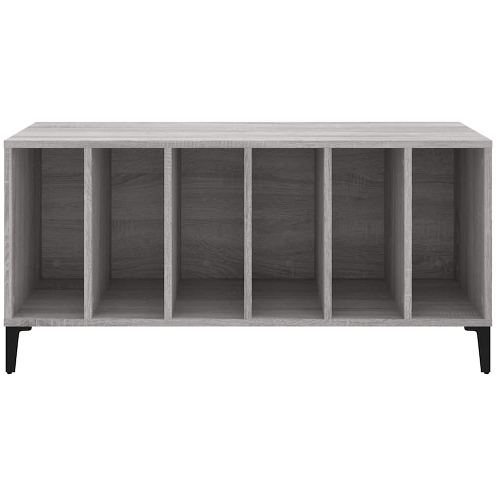 vidaXL 6 Shelf Grey Sonoma Record Cabinet Image 4