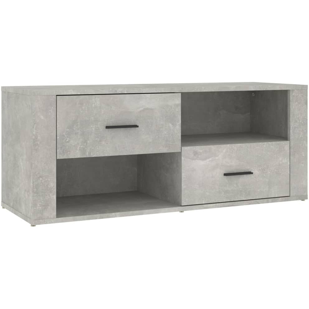 vidaXL 2 Drawer 2 Shelf Concrete Grey TV Cabinet Image 2
