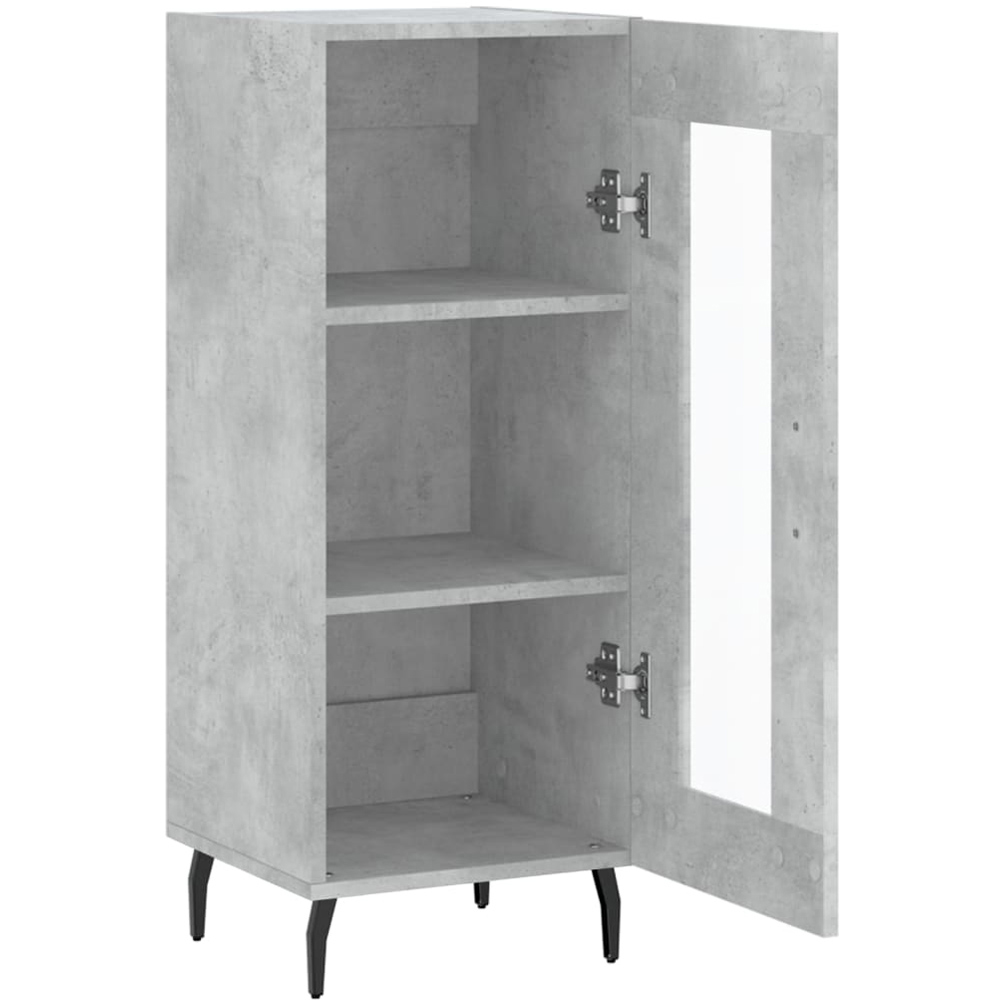 vidaXL Single Glass Door Concrete Grey Wooden Sideboard Image 3