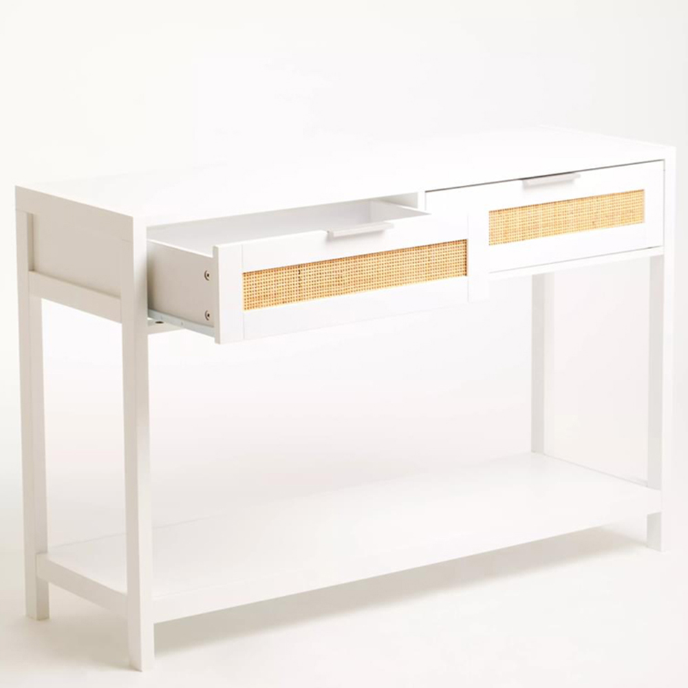 Interiors by Premier Sherman 2 Drawer White Console Table Image 6