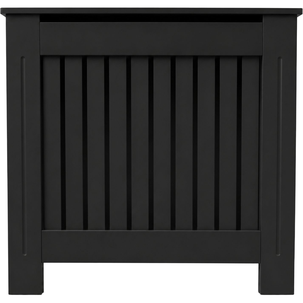 Caecus Black Vertical Slat Radiator Cover 815 x 780 x 190mm Image