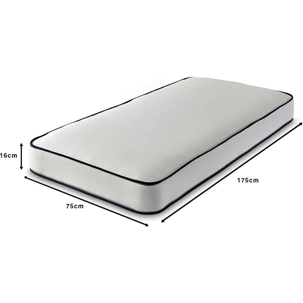 Extreme Comfort Shorty Size Blue and White Flat Top Open Coil Spring Mattress Image 5