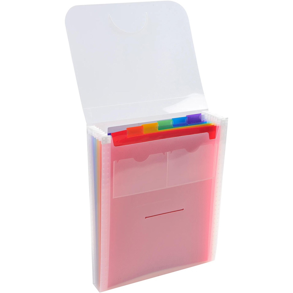 Exacompta Crystal 6 Compartment Polypropylene Vertical Expanding File 5 Pack Image 3
