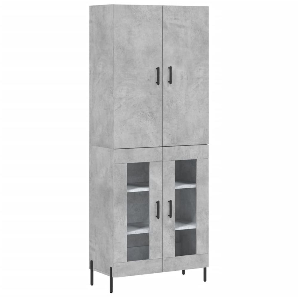 vidaXL 4 Door Concrete Grey Highboard Image 2