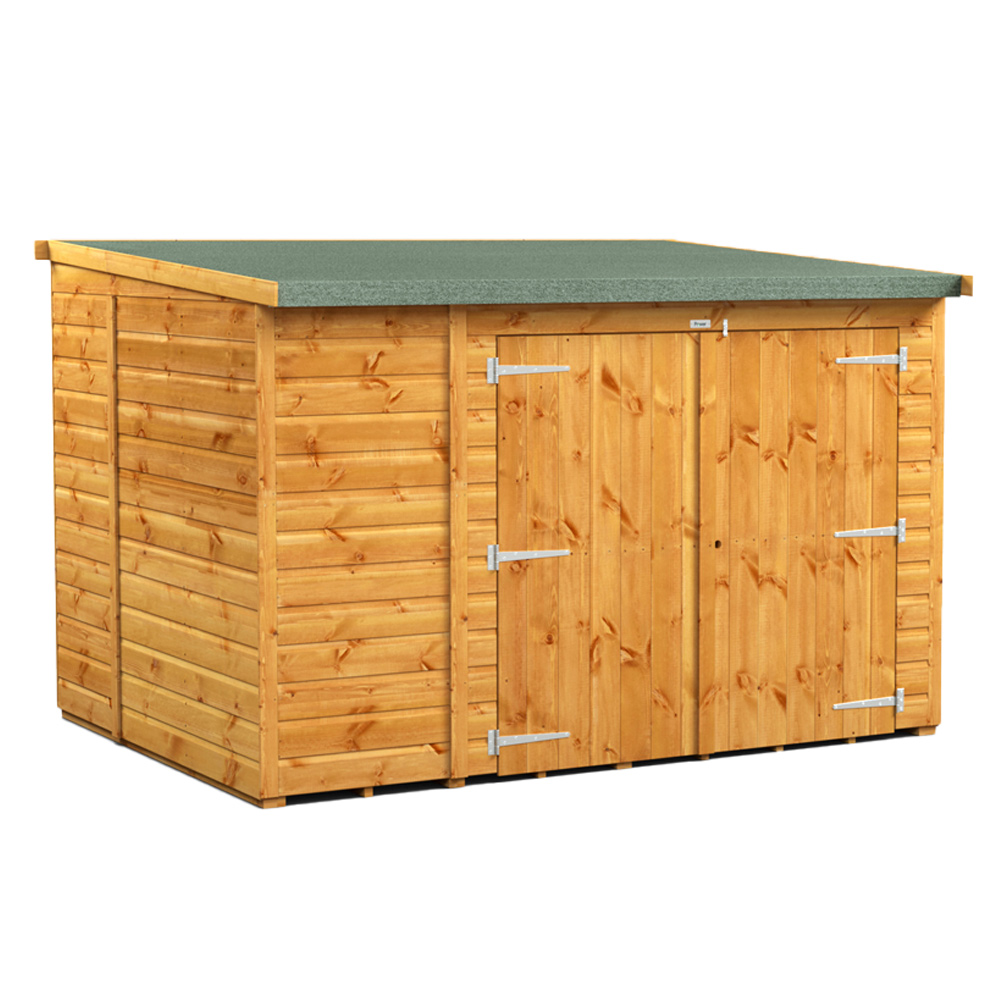 Power Sheds 10 x 2ft Double Door Pent Bike Shed Image 1
