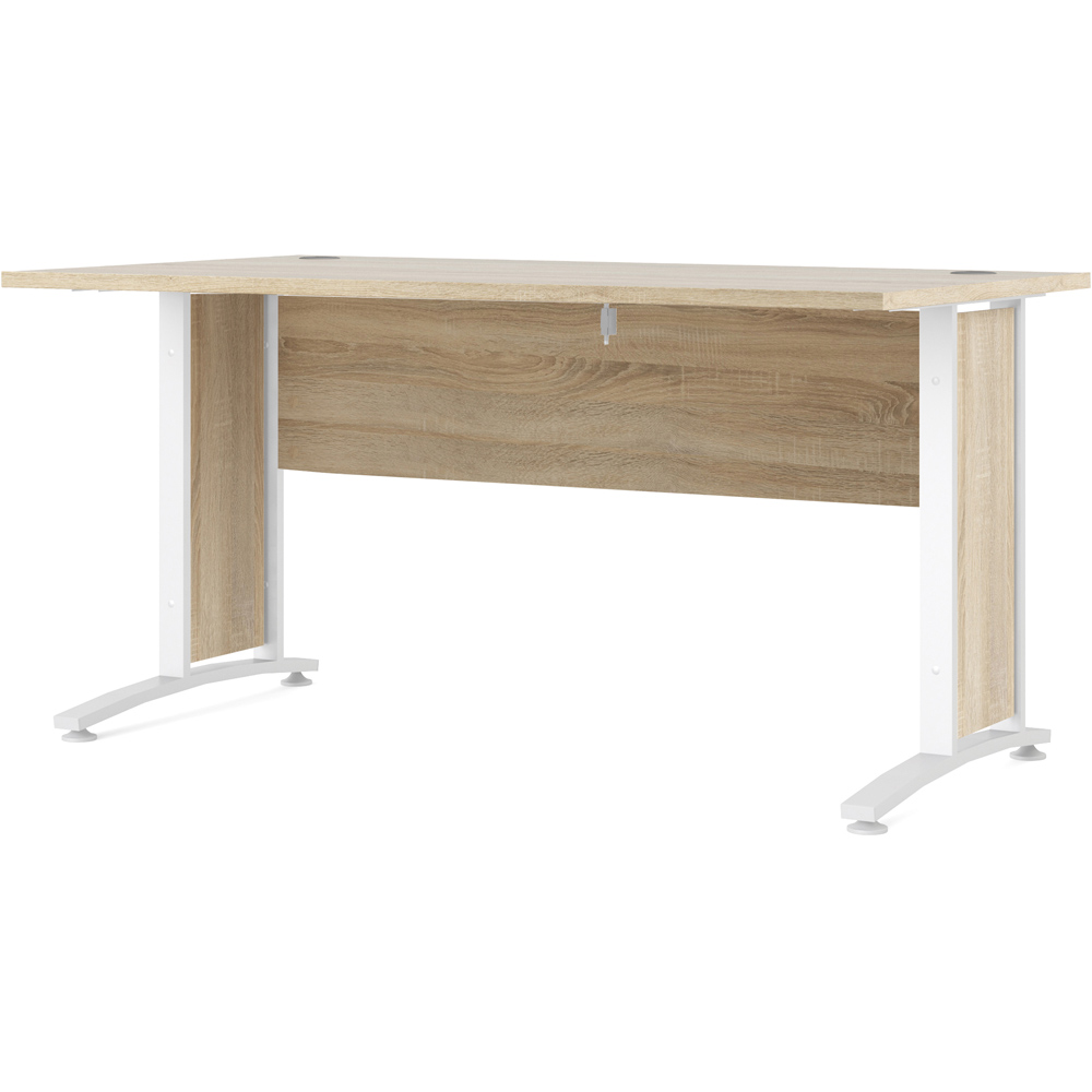 Florence Wooden and Steel 150cm Desk Oak and White Image 3