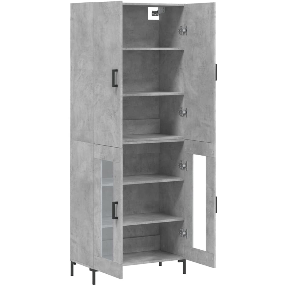 vidaXL 4 Door Concrete Grey Highboard Image 4