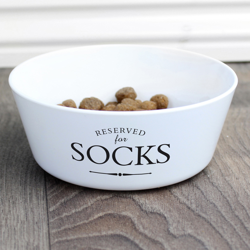 Personalised Memento Reserved For Plastic Cat Bowl Image 2