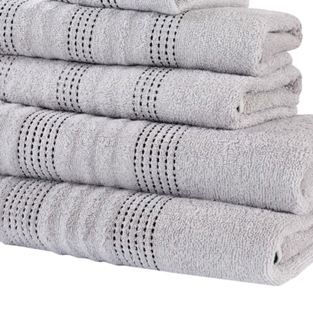 Rapport Home Spa Super Soft and Absorbent Cotton Silver Grey Bath Towel Image 3