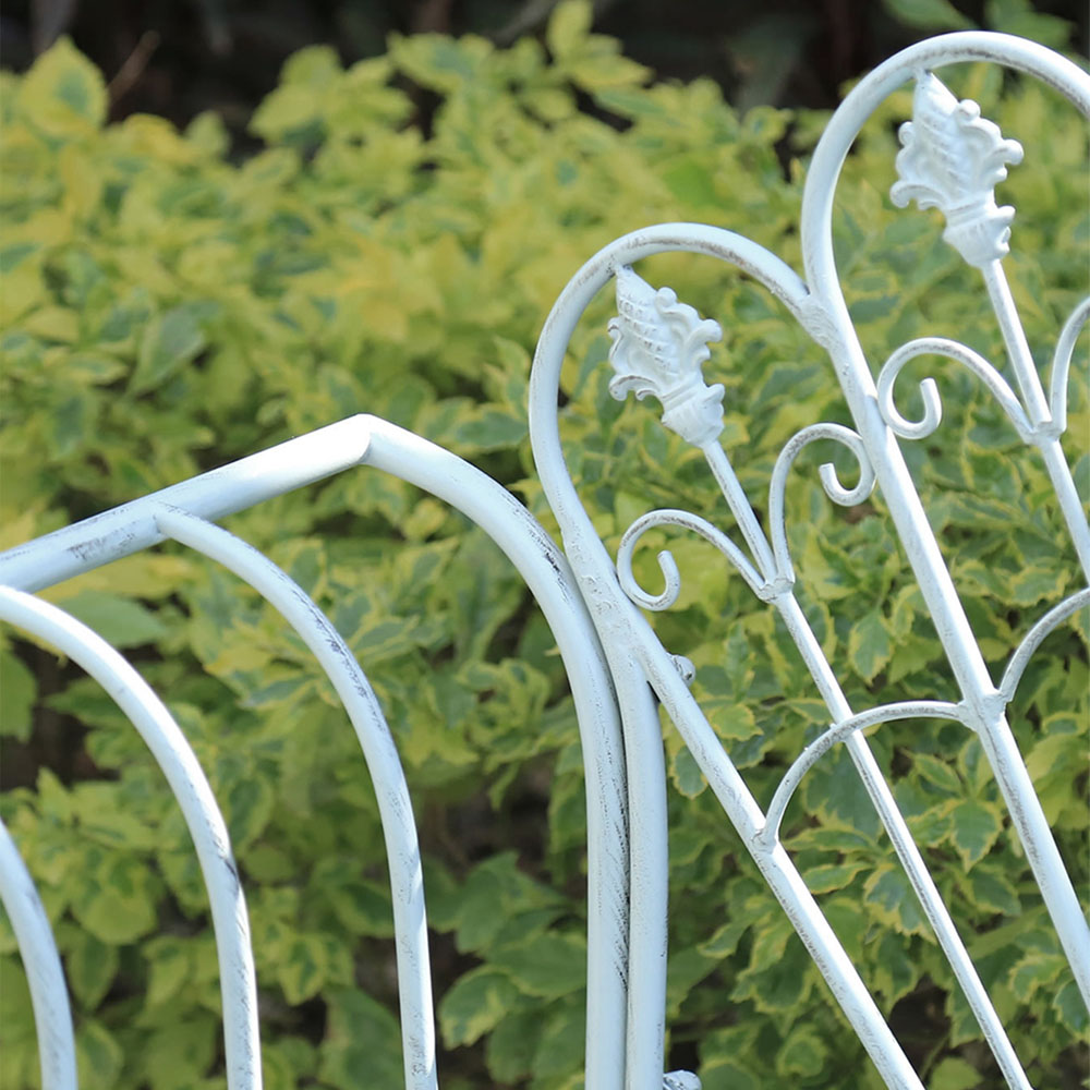 GlamHaus Girona Antique Grey Garden Bench Image 4